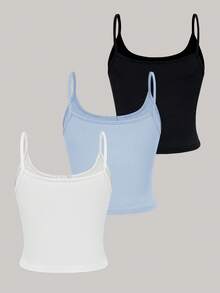 VaVaBold Áo hai dây dáng ôm màu trơn, thoải mái, thích hợp cho mùa hè. - Nhiều màu - Xem 2