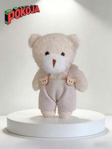 4.7英寸可爱腮红吊带裤小熊毛绒钥匙扣挂件，带可爱腮红的吊带熊玩具，情人节、毕业礼物、派对小礼物、DIY手工、圣诞礼物、可爱装饰、圣诞装饰品 - 彩色 - 查看 4