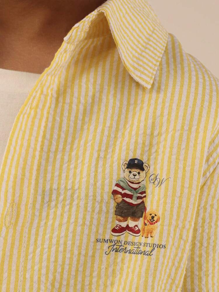 Striped Shirt And Shorts Set