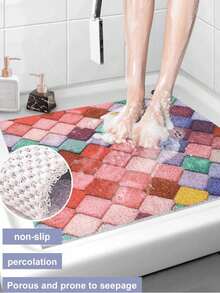 Square Non-Slip Shower Mat, 24x 24 Inches, PVC Loofah Bath Mat, Suitable For Wet Areas, Quick Drying - Multicolor - View 9