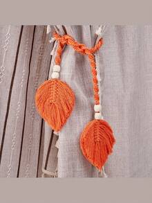 1pc/Set Of Bohemian-Style Curtain Straps, Hand-Woven Colorful Leaf Curtain Decorative Buckles, Curtain Binding Ropes, Home Soft Decoration Hanging Ornaments, Wedding Decor - Multicolor - View 7