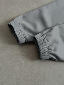 Manfinity Homme Men's Casual Versatile Collar Zip Front Long Sleeve Jacket For Daily Wear - Dark Grey - View 8