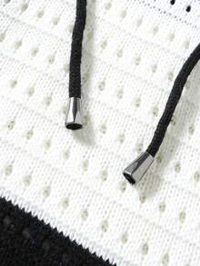 Manfinity VDAYZ Men's Contrast Color Drawstring Waist Hollow Out Casual Loose Swim Trunks Crochet Shorts Men Patchwork Shorts Men Men Sexy Shorts Beach Clothes For Men Men Swim Trunks Beach Shorts Men Beach Shorts Set - Multicolor - View 7