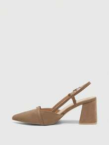 CUCCOO BIZCHIC Women's Classic Burgundy Pointed Toe Mid-Heel Slip-On Pumps, Versatile For Commute, Date, Party, Holiday, Wedding For Christmas Valentine's Day Spring Shoes - dark camel - View 10