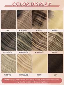 渐变自然黑带栗棕色夹式接发片，真人发，120克，7片装，直发，Remy发夹式接发片 - STP1B/6/1B - 查看 11