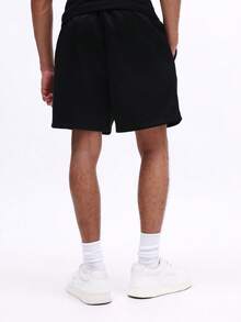 SUMWON Men's Drawstring Casual Shorts With Side Pockets Relaxed Fit Summer Comfortable Everyday Wear Basic Lounge Home Leisure Athletic Style - Black - View 2