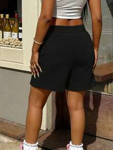 Rovax Women's Casual Letter Print Shorts, Summer - Multicolor - View 2