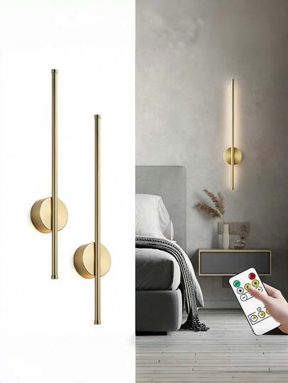 1PC 50CM 60CM Gold LED Strip Light Rechargeable Minimalist Wall Lamp For TV Background Living Room Bedroom Corridor Balcony Creative Ambient Lighting