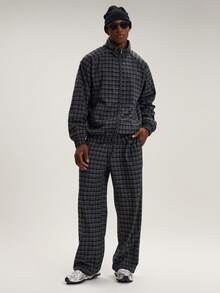 Musero Oversized Long Sleeve Checkered All Over Print Zip Through Top Style Jacket Co Ord Sweater Only SPRING SUMMER Essentials - Multicolor - View 5