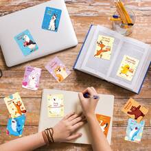 50-Pcs/Set Animal Pattern Cards, 50 Cards, Happy Birthday Text Cards, Creative And Fun Animal Cards, Animal Learning Cards - Multicolor - View 7