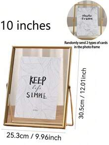 1pc Gold Metal Frame Acrylic Floating Photo Holder, Modern Decorative Frame Gifts Birthday Graduation - Gold - View 14