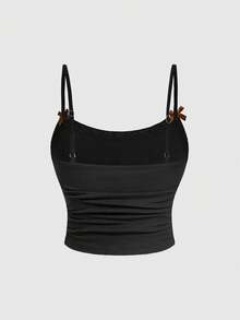 ROMWE J-Fashion Áo kiểu ren thêu hình hươu dễ thương kết hợp với quần ống loe in họa tiết hươu khắp thân quần. - màu đen - Xem 6