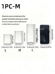 1个透明玻璃烛台，圆柱形玻璃花瓶，适用于餐桌装饰、艺术插花、婚礼派对中心装饰品、室内装饰、浪漫烛光晚餐、婚礼配件（不含蜡烛）、情人节礼物 | 圣诞节礼物。 - 彩色 - 查看 12