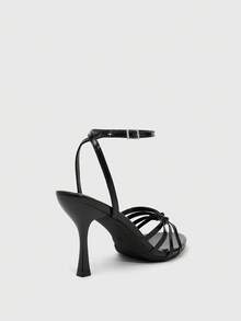 CUCCOO SZL Women's Buckle Design Fashionable Elegant Versatile High Heel Sandals Spring Shoes - Black - View 6