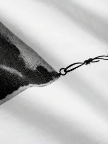 Livesso Casual Round Neck Short Sleeve Women's Loose Fit Bikini Print T-Shirt - White - View 4