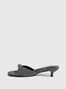 CUCCOO SZL Sandalias de tacón de aguja de moda casual con diseño de hebilla para mujer - Gris - Ver 5