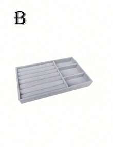 Fashion Ring Box Stud Earrings Ornament Storage Box Without Lid Dust, Simple Jewelry Display Storage Tray For Home, Gift For Valentine's Day - Grey - View 25