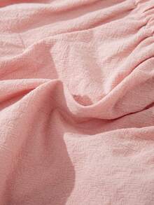 SHEIN Baby Girl Solid Color Ruffle Hem Pleated Shorts - Pink - View 7