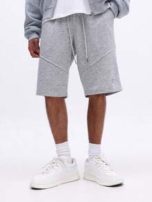 SUMWON Heathered Drawstring Shorts With Side Pockets For Casual Summer Loungewear - Grey - View 4