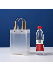 PVC透明手提袋，PP塑料磨砂礼品袋，礼品包装袋，婚礼糖果礼品袋 - 無色 - 查看 10