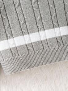 SHEIN Sweter z okrągłym dekoltem w stylu koreańskim dla chłopców, idealny do dojazdów do pracy, szkoły, na co dzień, do sportu, na jesień/zimę - Wielokolorowe - Zobacz 8