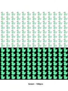 50/100只发光小鸭子迷你树脂鸭子，黑暗中会发光，可用于史莱姆、娃娃屋、花园装饰（多种颜色） - 彩色 - 查看 17