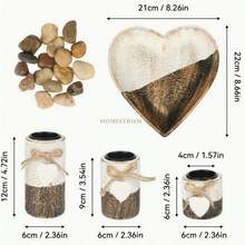 SHEIN Basic living 3 Sets Wooden Tealight Candle Holders, Home Table Decor For Wedding, Birthday, Valentine'S & Christmas,Fall Decor,Christmas Decorations Boys Backpack, Halloween, Backpack School. Clear Backpack, School, Halloween Costume. - Multicolor - View 9