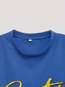 Open Phase 男士夏季水果主题地域特色短袖T恤，简约洛杉矶柑橘水果印花，适合春夏日常穿着，休闲街头风春夏复古美式，男女皆宜的夏季上衣，适合日常穿着，宽松版型，夏季度假装扮，复古美式，男女皆宜，宽松版型夏季装扮——适合日常穿着和夏季度假装扮。 - 藍色 - 查看 4