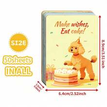 50-Pcs/Set Animal Pattern Cards, 50 Cards, Happy Birthday Text Cards, Creative And Fun Animal Cards, Animal Learning Cards - Multicolor - View 12