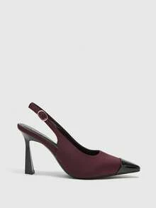 CUCCOO BIZCHIC Women's Fashion Open Toe Stiletto High Heel Shoes, Suitable For Commuting, Dating, Parties, Festivals And Various Occasions Valentine's Day - Burgundy - View 2