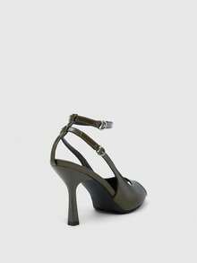 CUCCOO SZL Women's Fashionable And Elegant High Heel Sandals With Peep-Toe Buckle Design Valentine's Day - Dark Green - View 10