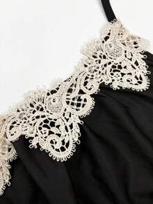 Eryvara 女士渐变印花性感浪漫优雅长裙，春夏度假休闲连衣裙，沙滩裙，V领蕾丝边饰，露背连衣裙，情人节装扮，生日礼服，春夏A字宽松超长连衣裙