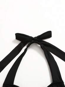 Girlism Đầm dự tiệc/dạ hội/cocktail màu đen dệt kim ôm eo dành cho bé gái tuổi teen, dây mảnh, họa tiết bướm. - màu đen - Xem 5