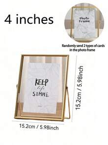 1pc Gold Metal Frame Acrylic Floating Photo Holder, Modern Decorative Frame Gifts Birthday Graduation - Gold - View 11