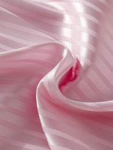 3件套女童优雅可爱粉色条纹吊带背心、长袖上衣和裤子舒适睡衣套装 - 淺粉色 - 查看 5