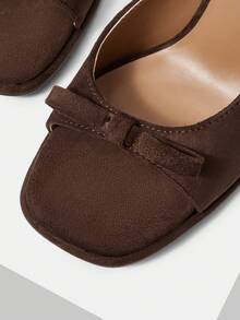 MOTF 蝴蝶结装饰穆勒鞋，纯色高跟凉鞋，度假鞋，适合夏季新年假期、春季、春假、复活节舞会等场合。