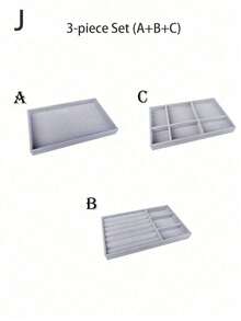 Fashion Ring Box Stud Earrings Ornament Storage Box Without Lid Dust, Simple Jewelry Display Storage Tray For Home, Gift For Valentine's Day - Grey - View 29