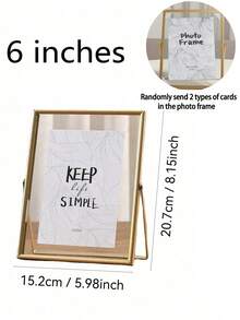 1pc Gold Metal Frame Acrylic Floating Photo Holder, Modern Decorative Frame Gifts Birthday Graduation - Gold - View 12