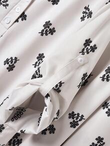 Rusticease Áo sơ mi tay bồng in hoa và quần ống rộng cho nữ, trang phục thường ngày đi nghỉ mát, bộ đồ ngủ thường ngày cho nữ, bộ đồ ngủ 2 mảnh, bộ đồ ngủ cho nữ, bộ đồ ngủ mặc nhà, bộ đồ ngủ in họa tiết cho nữ. - Nhiều màu - Xem 6