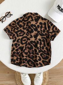 婴儿豹纹翻领短袖开衫 - 彩色 - 查看 3