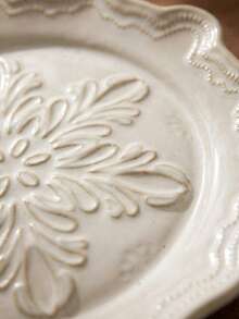 Cirelle 1pc White Ceramic Plates, Snowflake-Shaped Plates, Stackable, Suitable For Serving Dishes/Salads/Pastries, Ideal For Family Gatherings, Restaurants, And Parties,Christmas, Valentine's Day - Multicolor - View 4