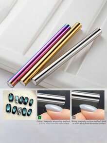 1PC Cat Eye Nail Magnetic Stick Cylindrical Magnet For Cat Eye UV Gel Polish Snowlight Glitter Effect Tools Manicure Design Tool,Nail Supplies,Nail Tools,Nail Art Tools,Back To School,Nails,Nail Tools For Press On Nails - Multicolor - View 3