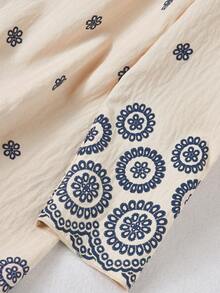 Rusticease Đầm dài tay cài khuy nửa thân in hoa dành cho nữ, kiểu dáng thường ngày, thích hợp cho kỳ nghỉ. - Nhiều màu - Xem 4