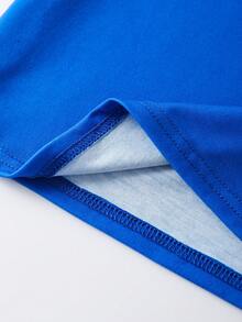 SHEIN | PAW Patrol 2pcs/Set Young Boy Letter & Cartoon Pattern Color Block Round Neck Short Sleeve T-Shirt And Shorts Set - Blue - View 6