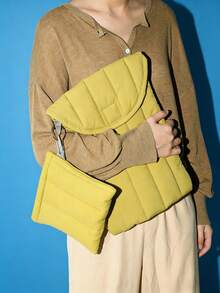 Joivida 粉色、绿色、白色三色电脑包，简约风格，兼容11英寸和13英寸MacBook，带笔记本电脑内袋 - 彩色 - 查看 5