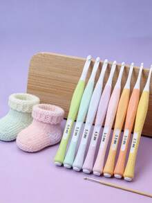 8 Pcs Colorful Crochet Hooks Abs New Resin Candy Soft Handle Crochet Set Comfortable Grip 2-6mm For Fun Crafting Halloween Decor, Back To School Living Room Decor Fall Decor,Christmas Decorations ,Fall Decor,Christmas Decorations Boys Backpack, Halloween, Backpack School. Clear Backpack, School, Halloween Costume. - Multicolor - View 2