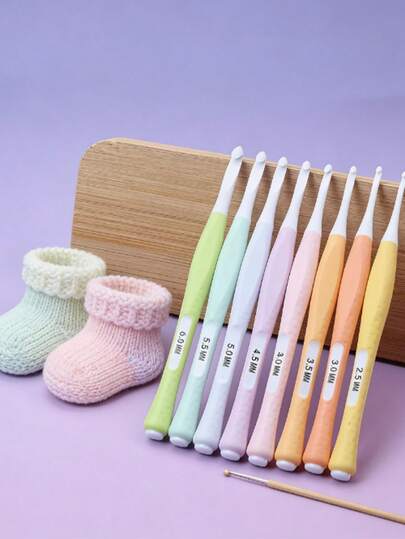 8 Pcs Colorful Crochet Hooks Abs New Resin Candy Soft Handle Crochet Set Comfortable Grip 2-6mm For Fun Crafting Halloween Decor, Back To School Living Room Decor Fall Decor,Christmas Decorations ,Fall Decor,Christmas Decorations Boys Backpack, Halloween, Backpack School. Clear Backpack, School, Halloween Costume.