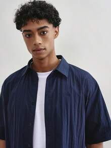 TOKVUE Áo sơ mi nam thêu họa tiết, kiểu dáng thường ngày, đa năng. - màu đen - Xem 4