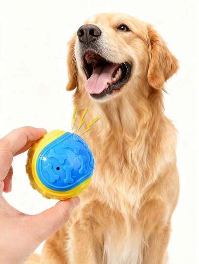 6Pcs/2Pcs/1Pc Bone Pattern Version Squeaky Dog Balls, Dog Toys Balls For Training, Tough Ball Toys For Dogs, Fit With Dog Ball Launcher, High Bouncy Dog Ball For Interactive Playing, Puppy Pet Chew Balls Teething Balls