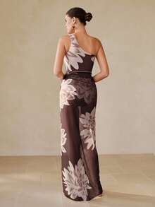 Swim Oasis Maillot de bain une pièce moulant, fendu et sexy avec imprimé, pour vacances à la plage. Modèle d'été pour femmes